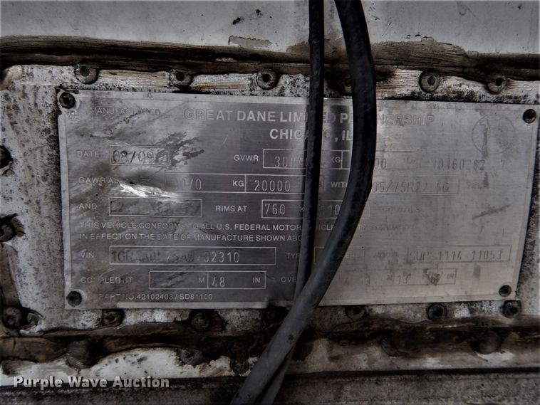 image for item DH5004 2010 Great Dane refrigerated van trailer