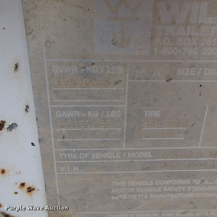 image for item GC9127 2000 Wilson 5370FTD Muv-All drop deck equipment trailer