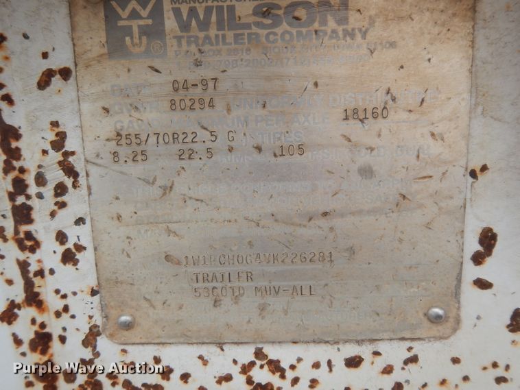 image for item GC9131 1997 Wilson 5360TD Muv-All drop deck equipment trailer
