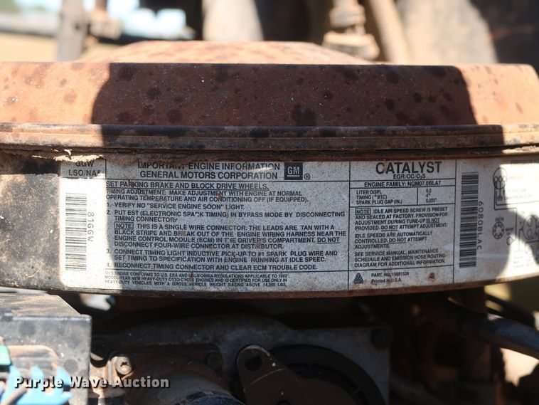 image for item GD9751 1992 GMC TopKick C5500 pressure digger truck