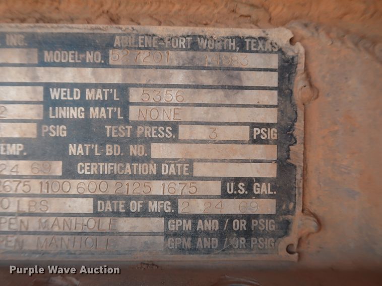 image for item GD9886 1969 Gorbett Bros. 527201 14983 tank trailer