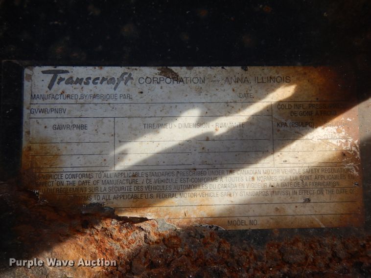 image for item GJ9159 1999 Transcraft drop deck equipment trailer