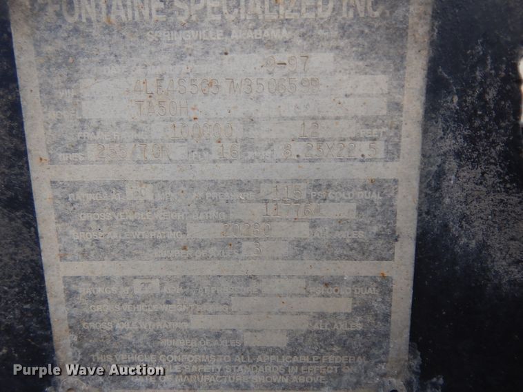 image for item GJ9160 1998 Fontaine TA50H low boy equipment trailer