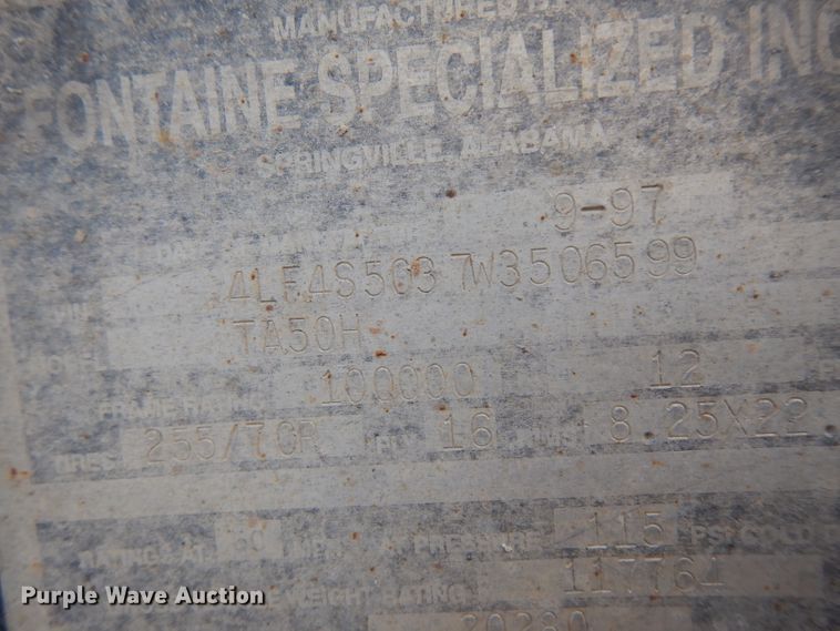 image for item GJ9160 1998 Fontaine TA50H low boy equipment trailer