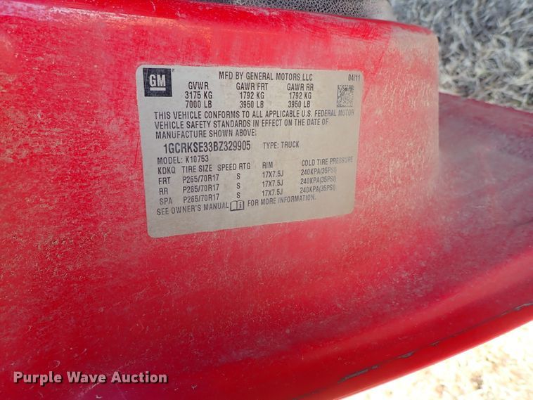 image for item DC3481 2011 Chevrolet Silverado 1500 Ext. Cab pickup truck