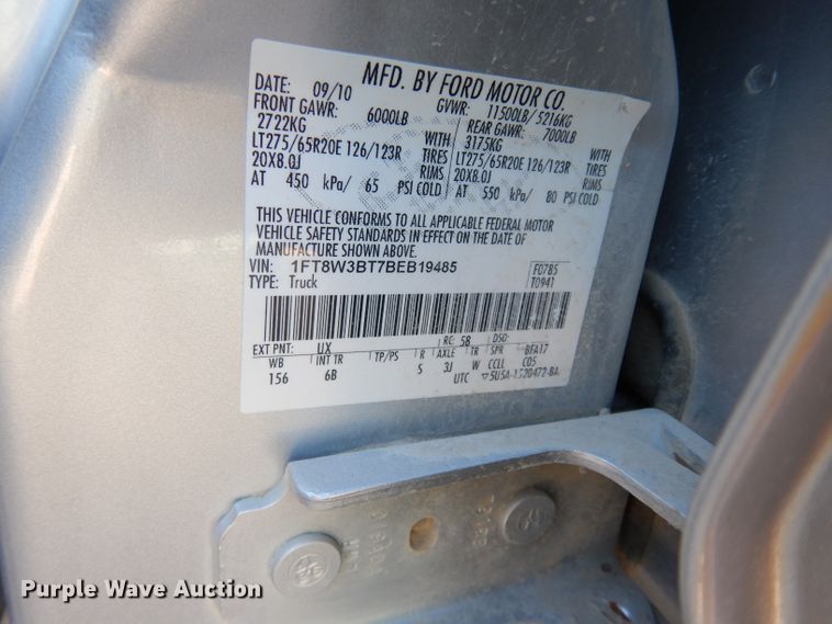 image for item DE4179 2011 Ford F350 Super Duty Lariat Crew Cab pickup truck