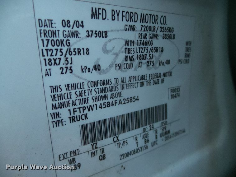 image for item DG0401 2004 Ford F150 SuperCrew pickup truck