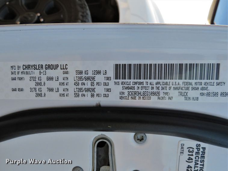 image for item DH1740 2014 Dodge Ram 3500HD Crew Cab pickup truck