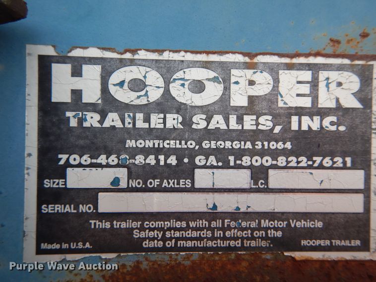 image for item DH2093 1996 Hooper equipment trailer