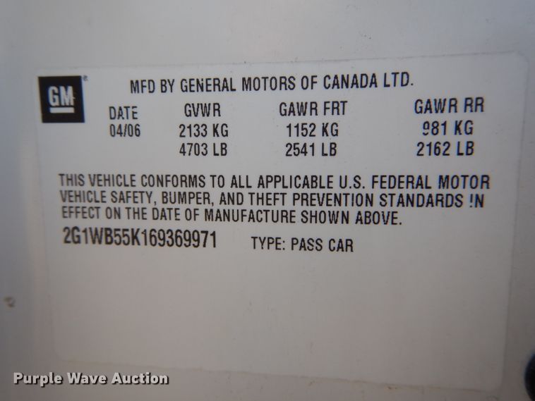 image for item DH6919 2006 Chevrolet Impala LS