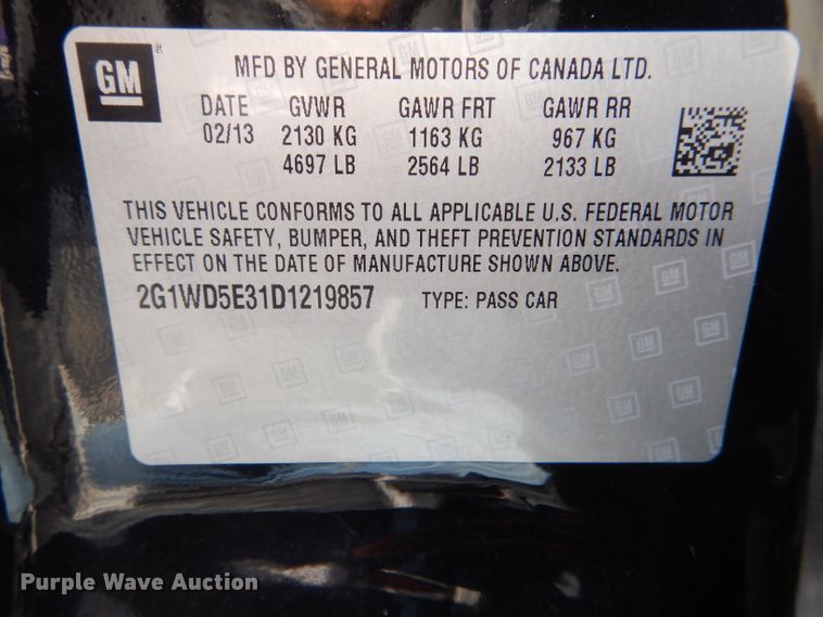 image for item DH6946 2013 Chevrolet Impala Police Cruiser