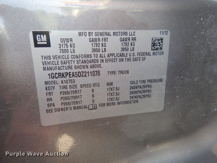 image for item DI2598 2013 Chevrolet Silverado 1500 Ext. Cab pickup truck