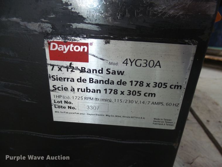 image for item EF9593 Dayton 4YG30A bandsaw