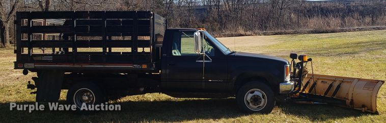 image for item EL9750 1995 Chevrolet K3500 dump flatbed pickup truck