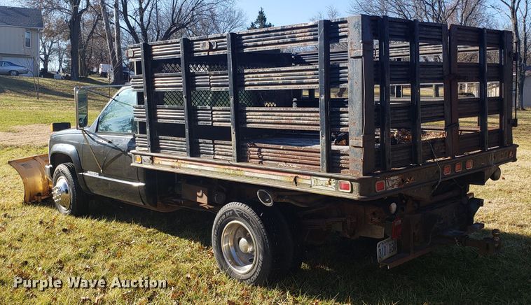 image for item EL9750 1995 Chevrolet K3500 dump flatbed pickup truck