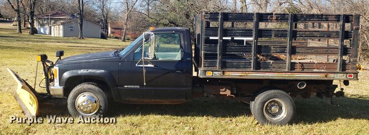 image for item EL9750 1995 Chevrolet K3500 dump flatbed pickup truck