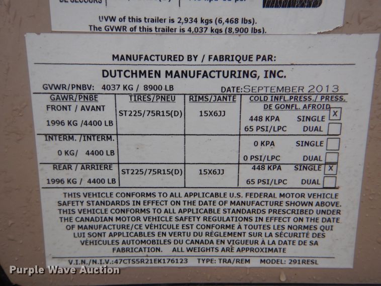 image for item FF9161 2014 Dutchmen Kodiak camper