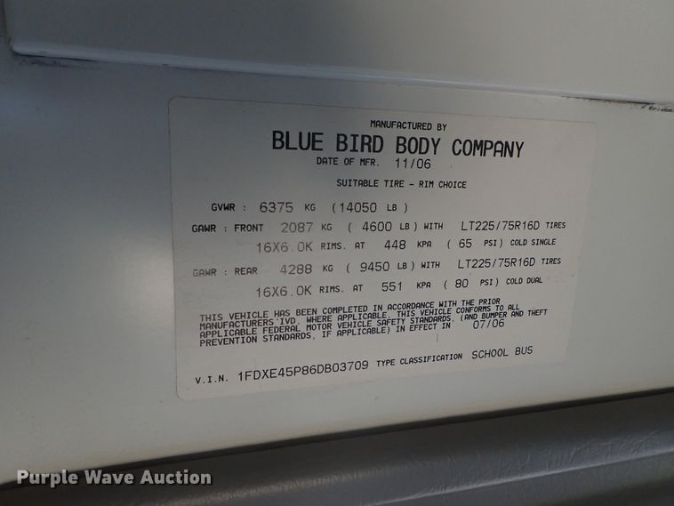 image for item FR9468 2006 Ford E450 school bus