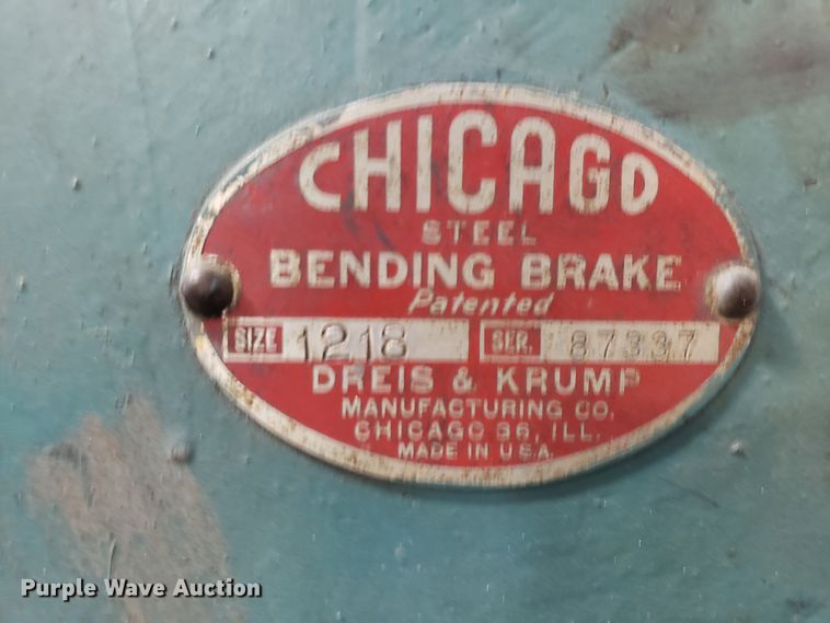 image for item GA9297 Chicago 1218 sheet metal brake