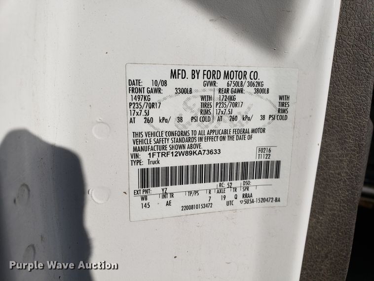 image for item GA9346 2009 Ford F150 pickup truck