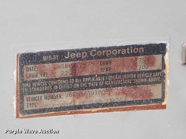 image for item GB9520 1976 Jeep CJ5 SUV