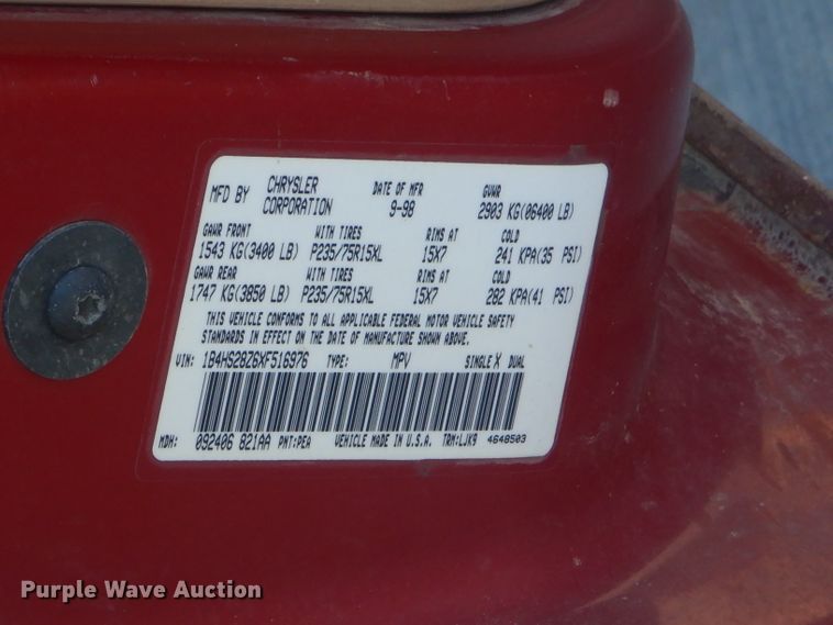 image for item GB9535 1999 Dodge Durango SLT SUV