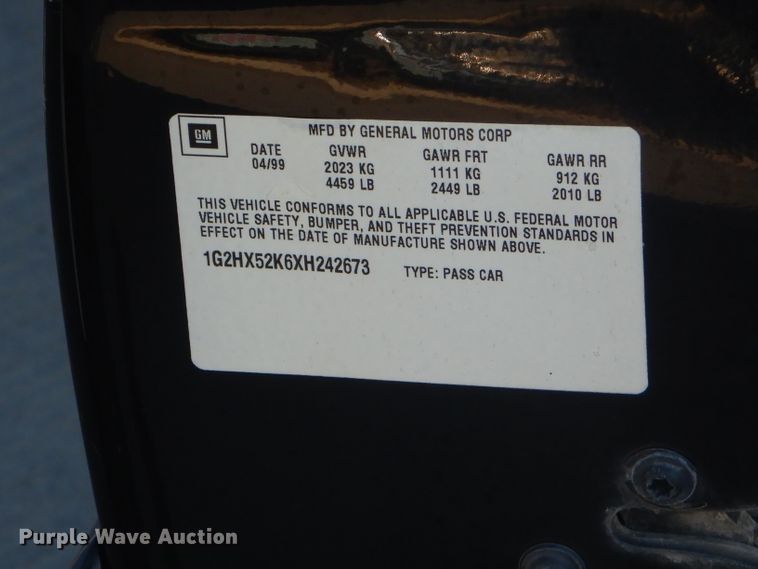 image for item GB9539 1999 Pontiac Bonneville