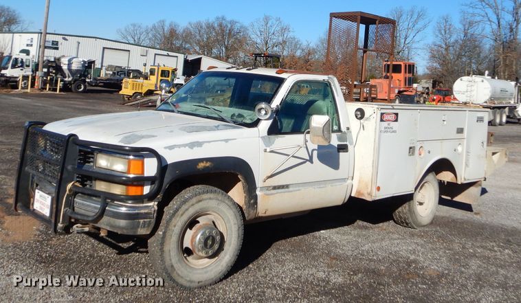 image for item GB9558 1998 Chevrolet K3500 utility bed pickup truck