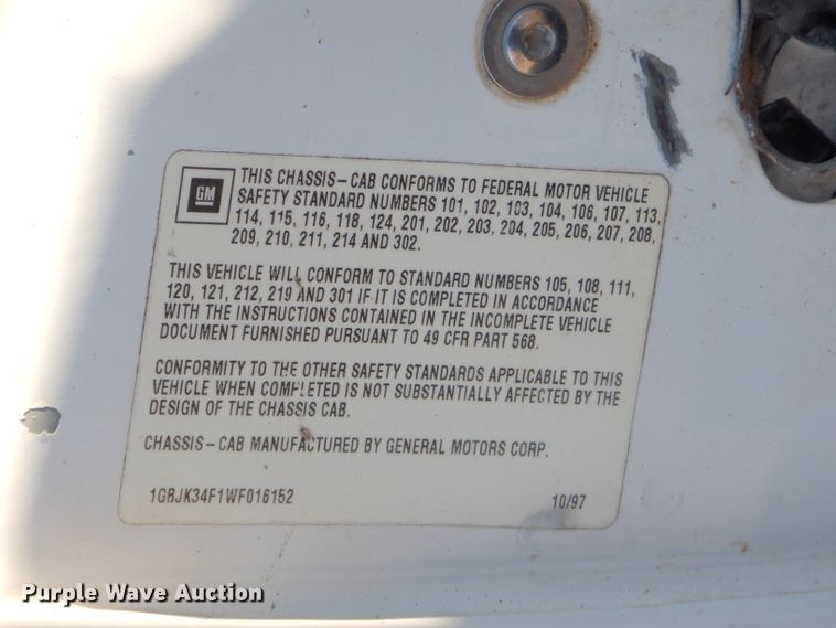 image for item GB9558 1998 Chevrolet K3500 utility bed pickup truck