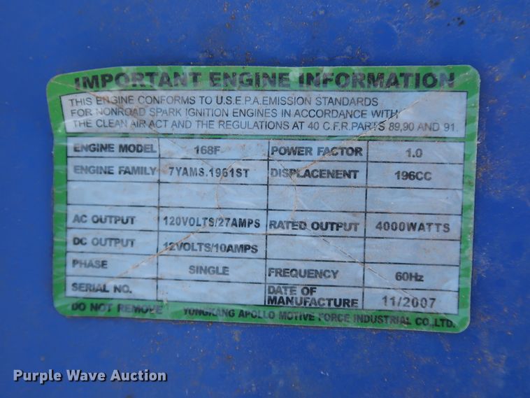 image for item GD9768 Sparks 4000 generator