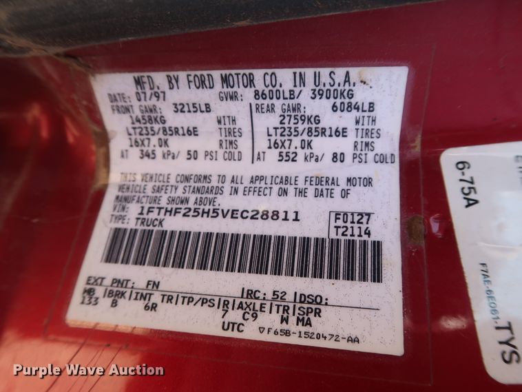 image for item GD9772 1997 Ford F250 pickup truck