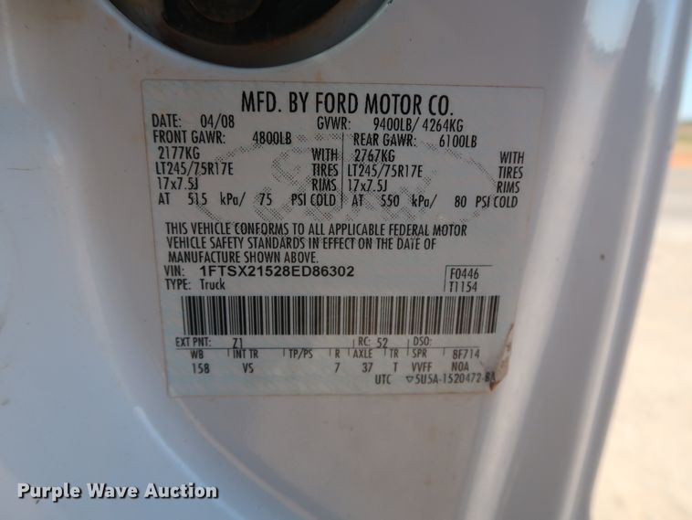 image for item GD9774 2008 Ford F250 Super Duty XL SuperCab pickup truck