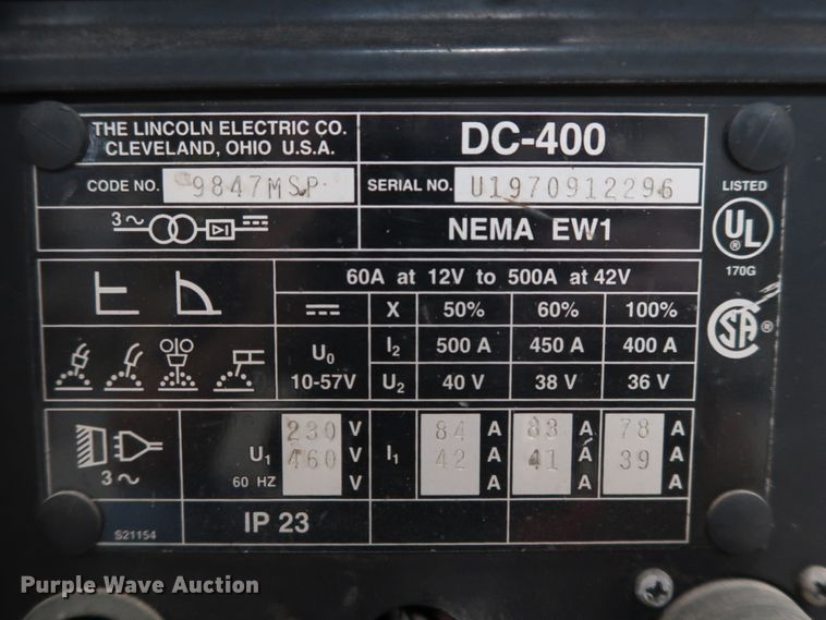 image for item GD9797 Lincoln DC-400 welder