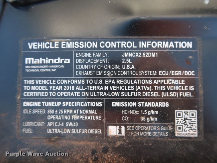 image for item GD9829 2018 Mahindra Roxor Off-Road body