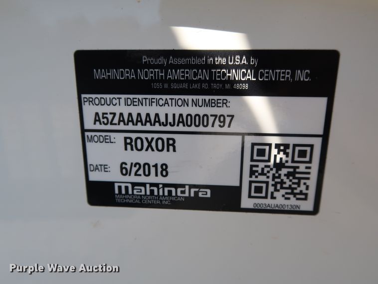 image for item GD9829 2018 Mahindra Roxor Off-Road body