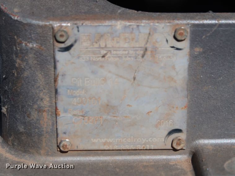 image for item GD9830 2016 Mcelory Pit Bull 14 430101 poly pipe fusion machine