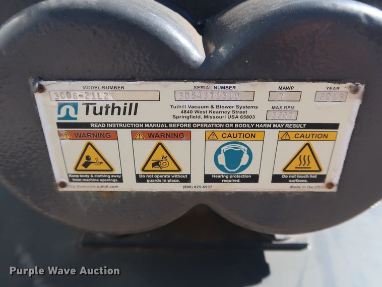 image for item GD9838 2013 Tuthill 3006-21L2 rotary blower vacuum system