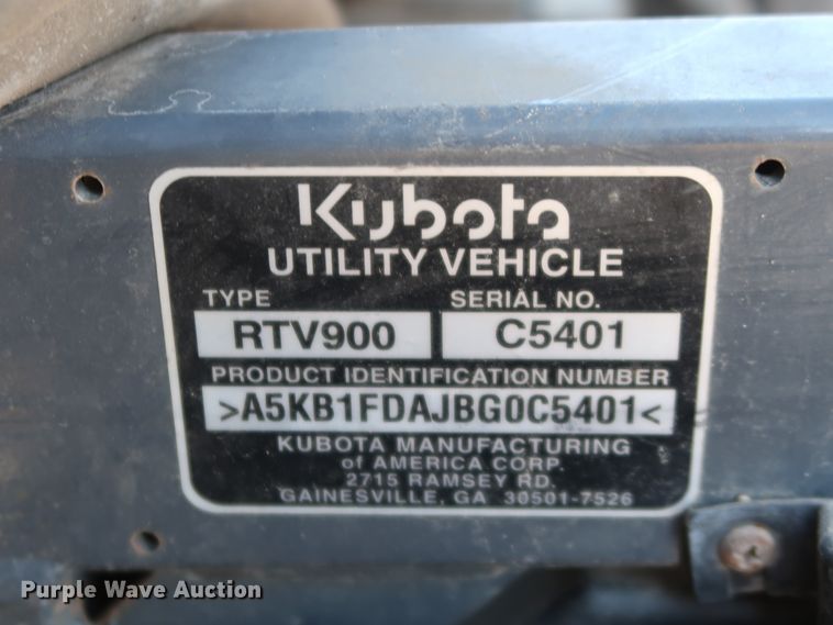 image for item GD9933 2011 Kubota RTV900 utility vehicle