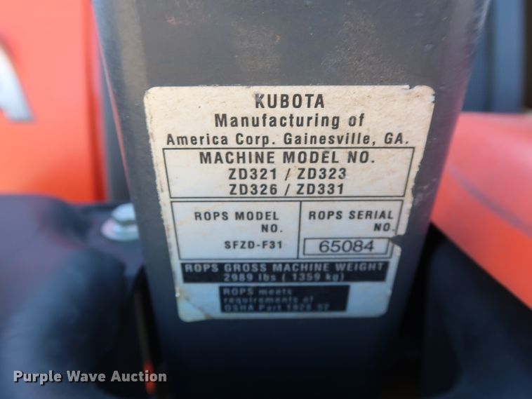 image for item GD9934 2011 Kubota ZD326P ZTR lawn mower