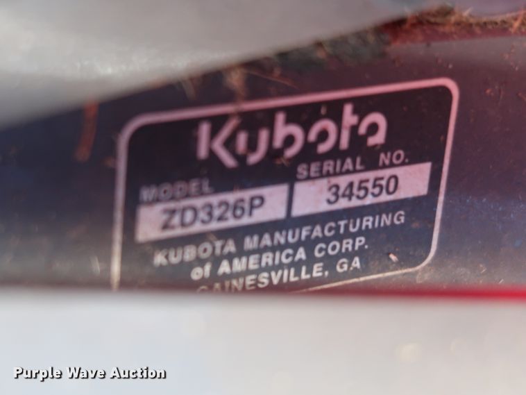 image for item GD9934 2011 Kubota ZD326P ZTR lawn mower
