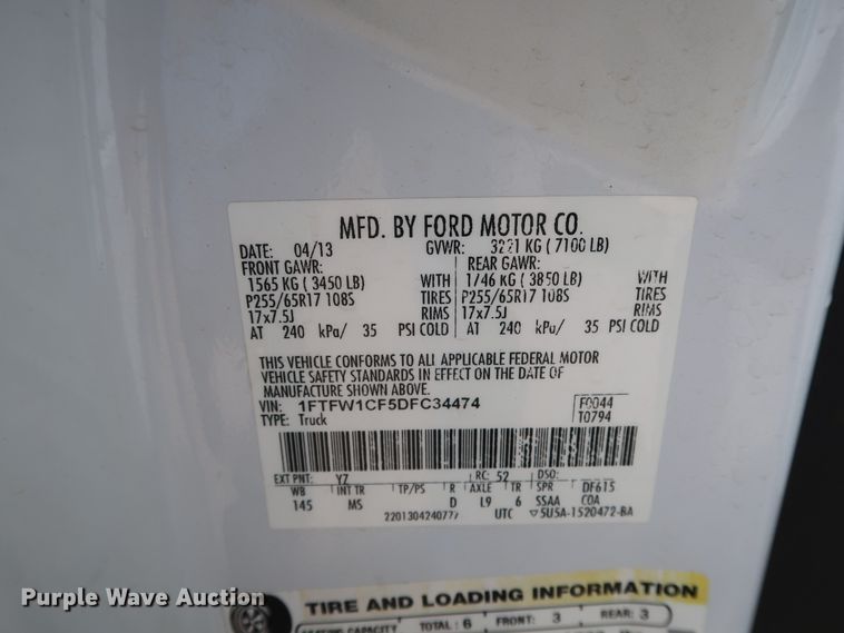 image for item GE9003 2013 Ford F150 XLT SuperCrew pickup truck