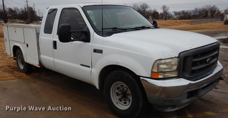 image for item GF9849 2001 Ford F250 Super Duty SuperCab utility bed pickup truck