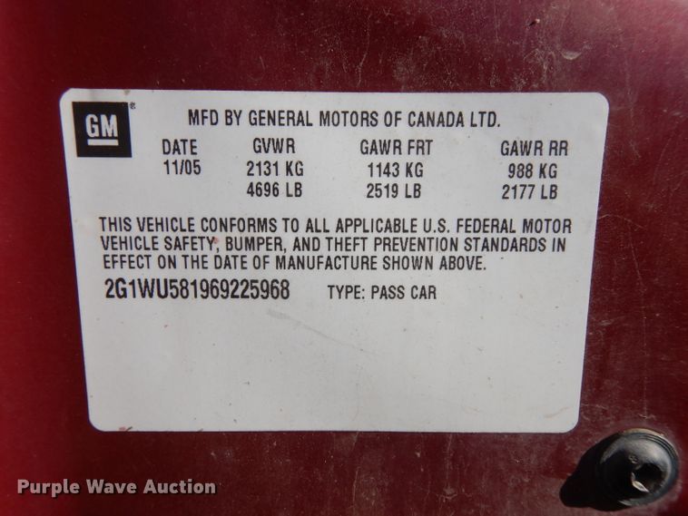 image for item GJ9084 2006 Chevrolet Impala