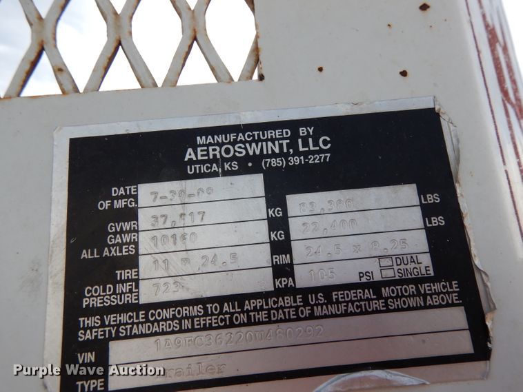 image for item DH2252 2009 Aeroswint silage trailer