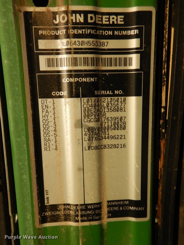 image for item DH4260 2008 John Deere 6430 Premium MFWD tractor