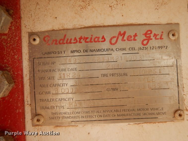 image for item DH8268 2017 Mas silage trailer