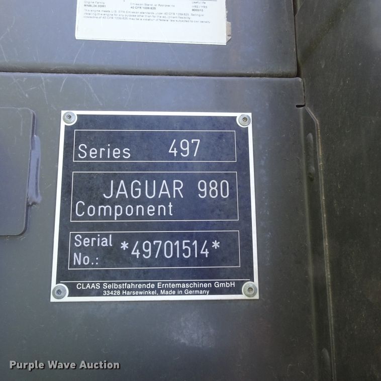image for item DI0771 2016 Claas Jaguar 980 forage harvester