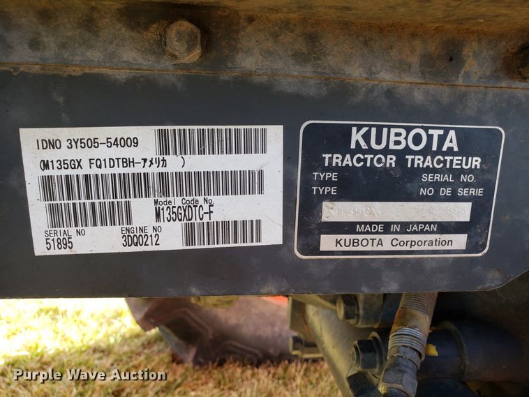image for item EZ9019 2015 Kubota M135GX MFWD tractor