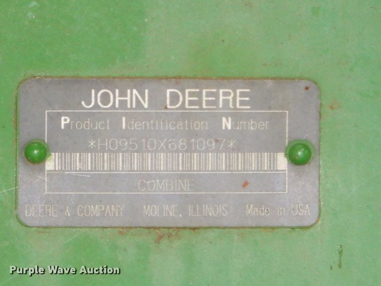 image for item FA9936 1999 John Deere 9510 RWA combine