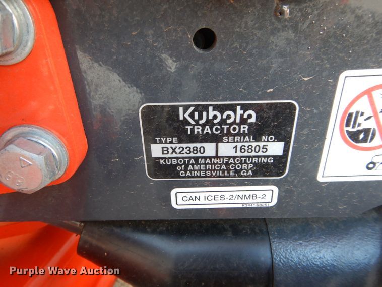 image for item GF9924 2018 Kubota BX2380 tractor